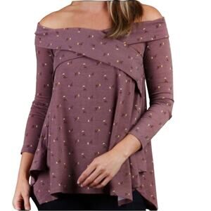 Altar'd State Baylee Purple Floral Wrap Front Top Size Medium